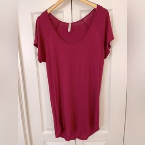 Isaac Liev Tunic Length Top XL Short Sleeve Legging Friendly Solid